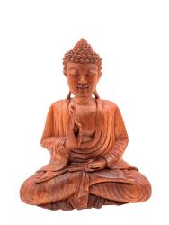 Handgeschnitzte Deko-Figur "Meditierender Buddha" ca. H32 x B25,5 x T12 cm ähnl. Abbildung