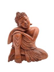 Handgeschnitzte Design Deko-Figur "Buddha" ca. H26 x B21 x T11,5 cm ähnl. Abbildung