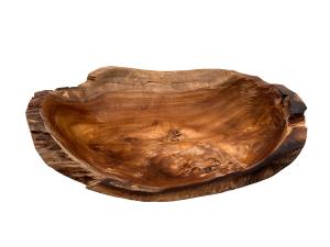 Handgeschnitzte Holzdekoration rustikale Tischschale ca. B34 x T30 x H9 cm ähnl. Abbildung