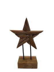 Handgeschnitzte Weihnachtsdekoration "Holzstern S" ca. B20 x T8 x H30 cm ähnl. Abbildung