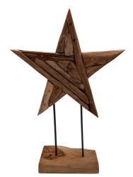 Handgeschnitzte Weihnachtsdekoration "Holzstern XL" ca. B40 x T12 x H60 cm ähnl. Abbildung