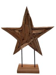 Handgeschnitzte Weihnachtsdekoration "Holzstern XXL" ca. B62 x T14 x H80 cm ähnl. Abbildung