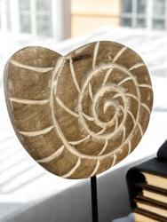 Maritime Dekofigur Muschel geschnitzt Holz Dekoration