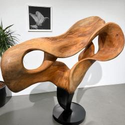 Holzskulptur Aufsteller Baumstamm 3D-Optik