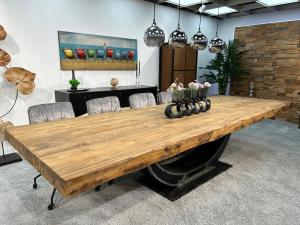 Langer Esstisch "Deep Island" aus recyceltem Holz ca. 350 x 120 x 78 cm