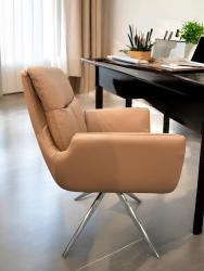 Stuhl mit Lederbezug Esszimmersessel