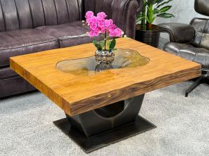 Rechteckiger Couchtisch "Deep Island" ca. 100 x 80 x 50,5 cm aus Altholz