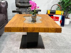 Rechteckiger Couchtisch aus Massivholz Deep Island 100 cm