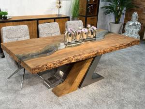 Moderner Esstisch aus Holz, ca. 220 x 100 x 76,5 cm DEEP ISLAND ANCHOR