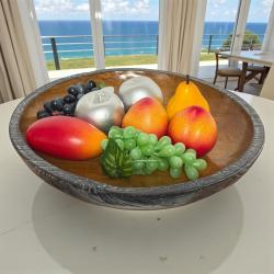 Fruit bowl teak wood lara table decoration