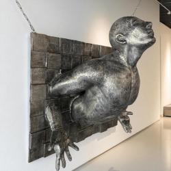 Skulptur / Dekofigur  "Expression" ca. 79 x 80 x 50  cm aus Aluminium