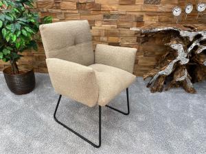 Sonderangebot Stuhl "Lugano beige" mit Metallgestell