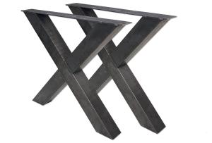 Tischbeine / Tischgestell aus Rohstahl Kreuzform (1 Set = 2 Stück á 83 x 73 cm)