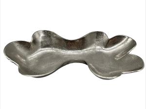 Tischschale Blattform aus Aluminium ca. B46 x L27 x H8 cm