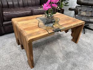 Unikat Couchtisch "Wild River" ca. 100 x 65 x 45,5 cm aus recyceltem Altholz