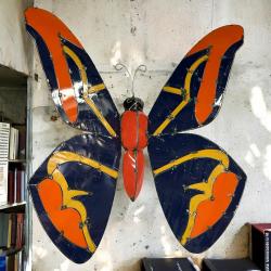 Dekoartikel aus recyceltem Alteisen "Schmetterling", ca. 70 x 80 x 15 cm