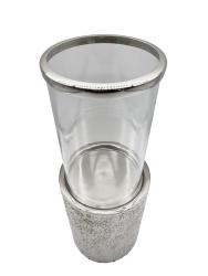 Windlicht Kerzenhalter aus Nickel und Glas