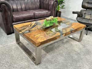 Wohnzimmertisch "Natural Landscape" ca. 120 x 80 x 40 cm aus Massivholz