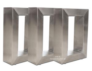 Tischbeine / Untergestell für Couchtische aus Edelstahl gebürstet 20 x 30 cm (1 Set = 3 Stück) TB102-20x30-EDELST-3X