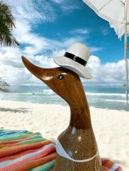 Holzente Bikini Dekoationsidee Ferienhaus Badezimmer Strandhaus