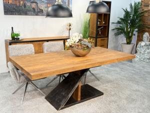 Esstisch / Massivholztisch "Deep Island Z" ca. 200 x 100 x 79 cm aus recyceltem Altholz