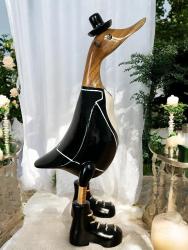 Ente aus Holz Bräutigam Hochzeitsdekoration Tischdeko Hochzeit