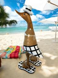 Holzente Bikini Dekoationsidee Ferienhaus Badezimmer Strandhaus