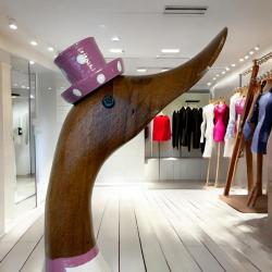 Ente aus Holz feine Dame handarbeit Dekoration fuer Badezimmer und Ankleidezimmer