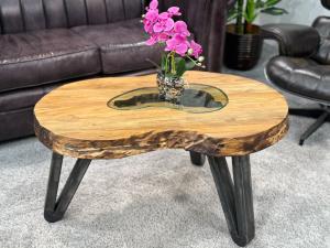 Design Sofatisch Loftstyle Altholz Rohstahl