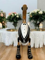 Ente aus Holz Bräutigam Hochzeitsdekoration Tischdeko Hochzeit
