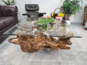 Baumwurzel Couchtisch Root aus Teakholz
