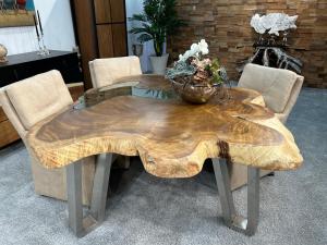 Baumscheiben Esstisch 
