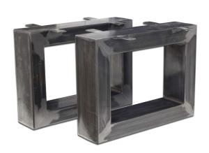 Tischbeine / Tischgestell für Couchtische aus Rohstahl industrial Look klar lackiert 30 x 40 cm (1 Set = 2 Stück) Lagerware