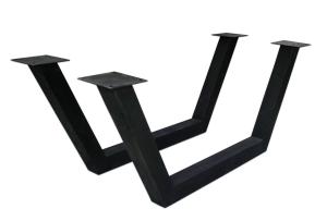 Tischbeine / Tischgestell aus Stahl matt schwarz lackiert (1 Set = 2 Stück á 180 x 68 cm) Lagerware
