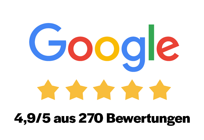 Google-Bewertungen: 4,9 Sterne (264 Bewertungen)